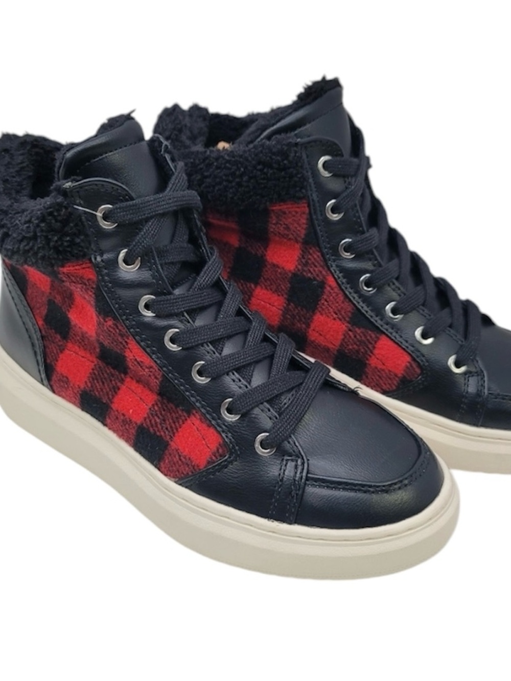 Marc Fischer high-top plaid sneaker